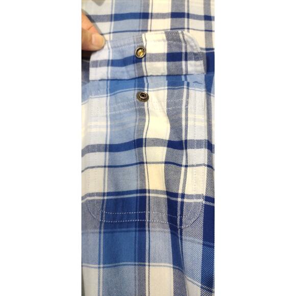 LL Bean Womens Flannel Fleece Lined Shirt Small Blue Plaid Jacket Shacket Button - Picture 4 of 11